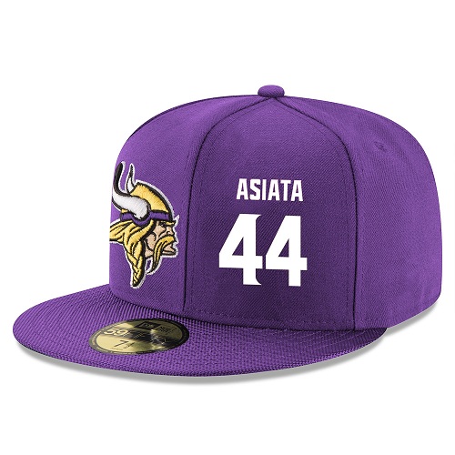 NFL Minnesota Vikings #44 Matt Asiata Stitched Snapback Adjustable Player Hat - Purple/White